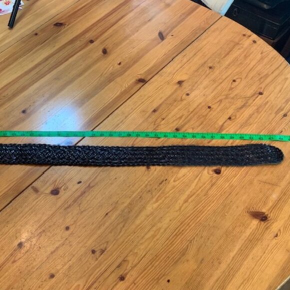 Linea Pelle Woven Black belt with Brass hardware - Picture 6 of 6